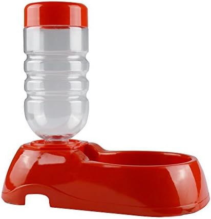 Pet Water Dispenser, YICHANG Small Dog Puppy Cat Kitten Automatic Water Drinking Fountain Drinkwell Bottle Bowl Dish Stand (Red)