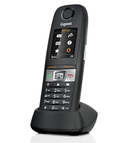 Gigaset E630HX - DECT Telefono Aggiuntivo Cordless - Protezione da urti, Sporco e Spruzzi, Nero [Compatibile in IT, DE, FR, NL, AUT, CHE] [Senza Base]