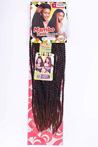 Top Hair Fashion Long Mambo Twist Crochet Braids Hair Extension, Number 99J, Plum, 32-Piece