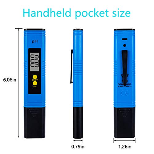 Digital PH Meter Tester - Tiaoyeer Water Quality Tester with ATC, 0.01pH High Accuracy, 0.00-14.00 Measurement Range, 0.01 Resolution for Drinking Water, Aquarium, Swimming Pools, Hydroponics