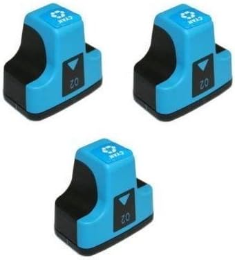 3 Pack Elite Supplies ® Compatible Inkjet Cartridge Replacement for HP02 HP-02XL, HP C8721W, HP Photosmart (3 Cyan)