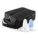 HANKCLES Travel Dopp Kit Waterproof Toiletry Bag Cosmetic Kit Bag Large Capacity Portable Shaving Kits Bag with Free Travel Bottles for Men (Glossy Black)