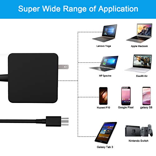 65W USB C Charger, 61W Type C Power Adapter 36W USB-C Laptop Charger Cord Replacement for MacBook Pro, HP, Dell, Xiaomi Air, Nintendo Switch and Any Other Laptops or Smart Phones