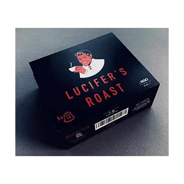 LUCIFERS ROAST 100x Kaffeekapseln f. Nespresso by KIQO aus Italien - sehr starker Espresso - säurearm - für kompatible… – Bild 6