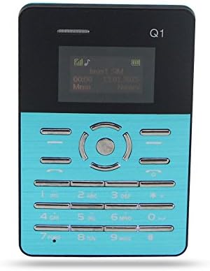 Crony Aeku Q1 New Upgrade Version Pocket Colorful Screen Mini Card Phone for Student with Bluetooth MP3 (Blue)