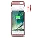 iPhone 5 / 5S / 5C / SE Battery Case,TQTHL Update [4800mAh] External Battery Backup Protective Charger Case for iPhone 5 / 5S / 5C / SE (Built-in USB Output Power Bank) LED Indicator Light - Rose Gold