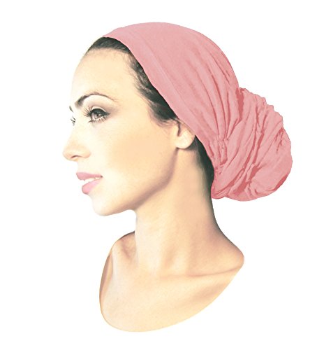 Pre-Tied Head-Scarf Versatile Long Ties Tichel Headwear Turban Wrap in 31 Colors! (Dusty Pink Long) - Thumbnail 2