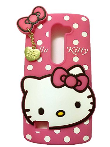 LG Tribute 2 Case,LG Tribute 2 Hello Kitty Silicone Case,Tribe-Tiger 3D Cute Cartoon Hello Kitty Soft Silicon Gel Rubber Case Cover Skin for LG Tribute 2(Rose Hello Kitty)