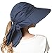Bienvenu Women's Sun Protective Wide Brim Sunscreen Visor Holiday Sunhat, Navy