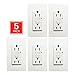 GFCI Wall Outlet -SECKATECH 15 Amp 125 Volt Tamper-Resistant Receptacle with Indicator Light,2 Nylon Wallplates, Screws,White. (5pack)