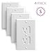 Upgraded Self Closing Eliectrical Outlet Covers | Child Proof Safety Universal Wall Socket Plate | Automatic Sliding Cap Cover Standard Wall Outlet Covers (12 Pack)