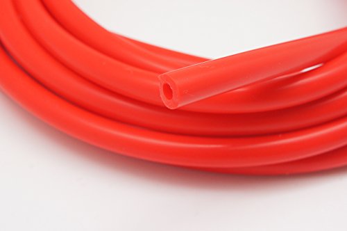 Autobahn88 High Performance Silicone Vacuum Hose, ID 0.16" (4mm), OD 0.35" (9mm), 15 Feet per reel (4.5 Meter), Red