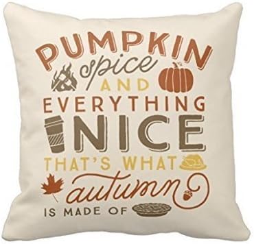 Pillowcase Decorative Throw Pillow Cover Cushion Pumpkin Spice Polyester Pillowcase 18 x 18 Inches