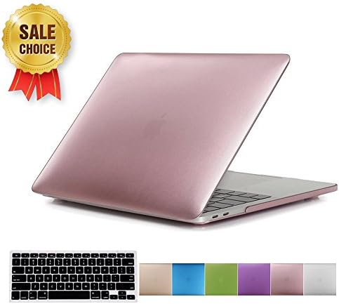 MacBook Pro(Released in 2016)13-inch Case,Soundmae 2in1 Ultra Slim Metallic Matte Hard Protector Case Snap Protective Cover + Keyboard Skin for Macbook Pro 13.3" Pro[A1706/A1708] - MetallicPink