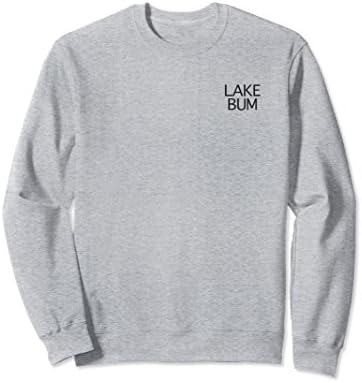 Unisex Lake Bum Pocket Print Summer Vacation Pullover Sweatshirt Small Heather Grey