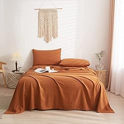 VClife Sheet Sets Full Size, Solid Caramel Pumpkin