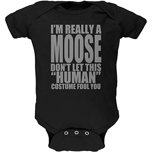 Halloween Human Moose Costume Black Soft Baby One Piece