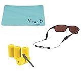 Croakies Arc Endless Eyewear Retainer Wire Sunglass Strap + Floating Kit | Large & XL Combo End | Thin Adjustable Eyeglass and Sports Glasses Cable Holder Keeper Lanyard | Bundle + Cloth