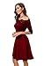 Womens Vintage Lace Off Shoulder Puffy Swing Dresses Sexy Elegant Wedding Dress for Party Cocktail