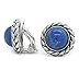 Blue Clip on Earrings Braided Rope Round Antique Women Fashion