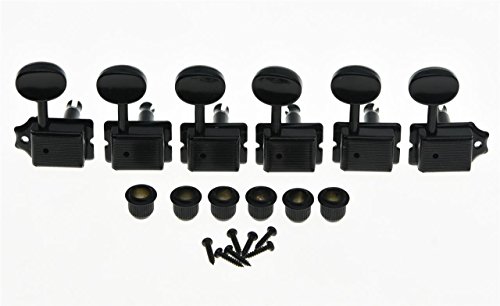 KAISH Black Split Post Vintage Guitar Tuning Keys Tuners Machine Heads for Strat/Tele Korea Made