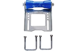 Olamochi 8 Inch Trailer Keel Roller Bow Roller with Bracket and U-Bolts for Easy Loading and Launching, Keel Roller Kit, Blue, Cold Galvanized Steel
