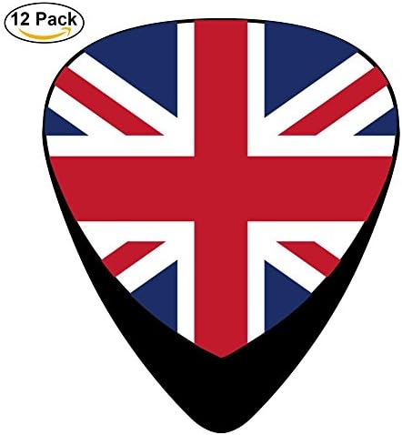 The Union Jack Flag Guitar Picks Guitar Musical Instruments Accessories (12pc) Celluloid Paddles Plectrums 0.46mm/0.71mm/0.96mm for Thin Medium Heavy Gauges Mini Gift
