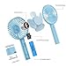 vatemax Mini Handheld Fan, Rechargeable 2600mAh Personal Fan 3 Speeds Portable Fan Strong Airflow Desktop Fan with Base Plus 6ft USB Cable for Home,Office,Travel,Disney,Football Game Use (Blue)