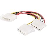 C2G / Cables To Go 03166 One 5.25 Inch to Two 5.25 Inch Internal Power Y-Cable, Multi-Color (6 Inch)