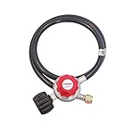 KIBOW 0~20PSI High Pressure Adjustable Propane Regulator w/4FT Hose-Type1 (QCC1) and 3/8" Female Flare Swivel Fitting - CSA Certified