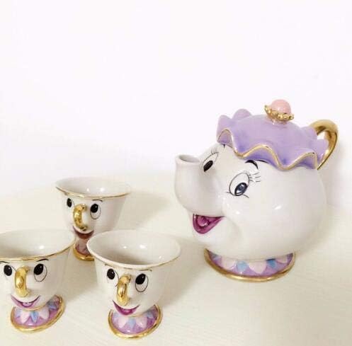 | Teaware Sets | Limited Cartoon Beauty And The Beast Bone China Mug Tea Set Mrs Potts And Chips Teapot Coffee Cup Set Ceramic Cup Xmas Gift | by AQANATURE