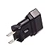 USA Canada 2Pin Male to Europe 2Pin Female AC Adapter, Molded Nema 1-15P to EU. Female AC Connector for European Travelers to America/Canada/Japan Etc, 10A 250V Black