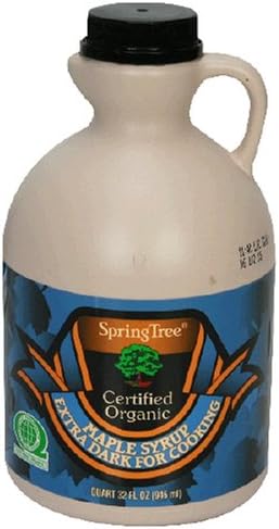 Spring Tree Organic Maple Syrup, Extra Dark, 1 Quart (Pack of 12)