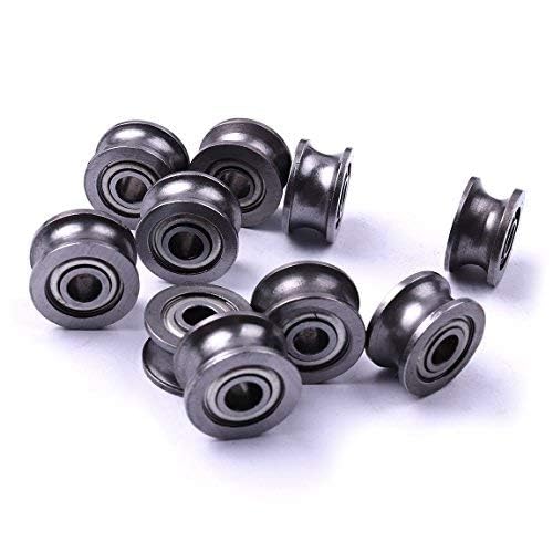 Atoplee 20pcs Metal Sealed Guide Wire Line Track 4 X 13 X 7mm Deep U Groove Pulley Rail Ball Bearing U624ZZ4