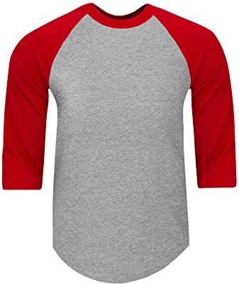 Shaka Wear Mens Baseball T Shirts Raglan 3/4 Sleeves Tee Cotton Jersey S-5Xl
