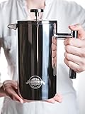 Piterville - French Press Coffee Maker - Double Wall Stainless Steel - Best French Coffee Press for 8 Coffee Cups - 1 Liter (34 oz) - With Bonus - 1 Extra Filter and 1 Coffee Scoop