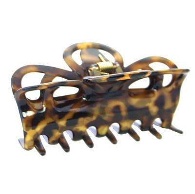 Caravan Appealing Open Design Hair Claw Decorated With A Hand Painted Honey Color