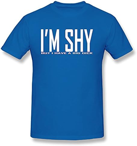 Men's Short Neck Sleeve I'm Shy But I Have A Big Dick.png Cotton T-Shirt SizeKey1 RoyalBlue