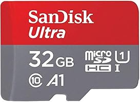 SanDisk Ultra 32GB microSDHC UHS-I card with Adapter - 98MB/s U1 A1 - SDSQUAR-032G-GN6MA