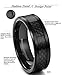 Tungary 8mm Mens Tungsten Carbide Wedding Band Engagement Black Carbon Fiber Beveled Edges Size 8-14