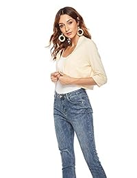 LovInParis A8020 Bolero de manga corta para mujer, con parte frontal abierta, 3 4