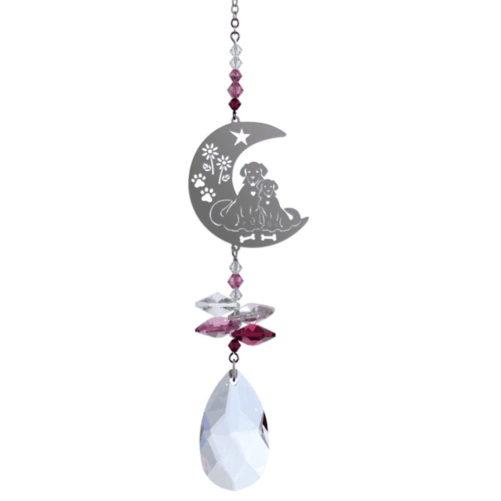 Crystal Fantasy - Crystal Suncatcher Puppies In Love Deep Rose