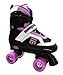 Mongoose Girl's Quad Roller Skates, Small, Black/Pink/White