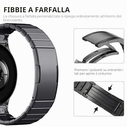 Titanium Strap for Huawei Watch GT6 Pro 46 mm, DLC Coating, Snap Buckle - Lightweight, Scratch-Resistant, Modular Design for Huawei GT6 Pro 46 mm