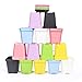 KORAM 14-pack Colorful Flower Pots 2.7-inch Square Plastic Plant Pot Succulent Planter Nursery Pots with Saucer for Home Office Garden, 1 Set of Planting Tools - Garden Gifts for Men & Women