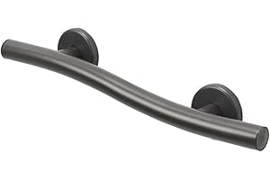 GRAB BAR SPECIALISTS Wave Grab Bar for Bathroom Shower Toilet Steps Home/304 Stainless Steel/Oil Rubbed Bronze/Right/ 18"