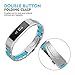 Greeninsync Compatible with Fit Bit Alta HR Metal Band, Special Pattern Replacement for Fit Bit Alta Stainless Steel Bands Adjustable Accessory Wristband Small/Large for Alta Fitness Tracker -Teal
