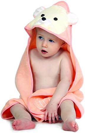 ULTRA SOFT - Hooded Towel Baby,100% Cotton, Teddy Bear Cute, Top Quality, Newborn - Infant or Toddler Layette, Safe Children and Perfect Shower Gift