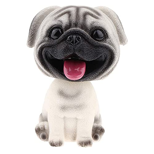 NIZEAMI Resin Cute Dog Bobbing Head Puppy Figurine Toy Home Home/Car Dashboard for Car Vehicle Decoration - Pug