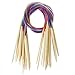ROSENICE Knitting Needles 18 Pairs 80cm Bamboo Tube Circular Colorful Crochet Needles Knitting Set
